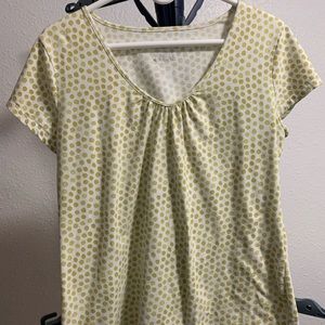 Merona Women’s Tee Size XL Green and white